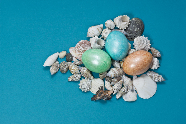 Easter Eggs with Shells - Foto, Imagen