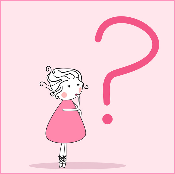Girl with question - Vector, Image