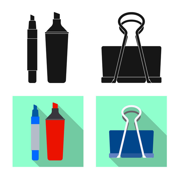 Isolated object of office and supply sign. Collection of office and school vector icon for stock. - ベクター画像