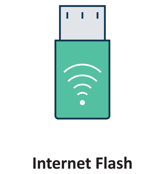 Internet-Flash isoliert und Vektor-Symbol für Technologie - Vektor, Bild