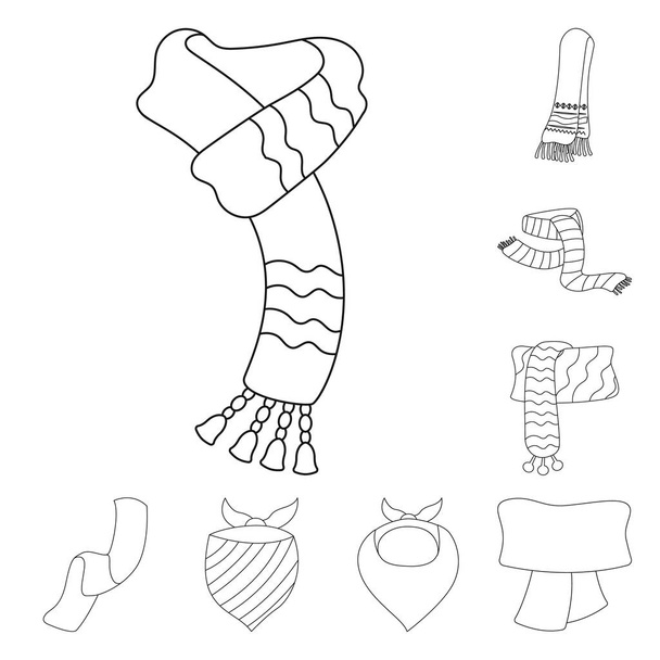 Vector illustration of scarf and shawl icon. Set of scarf and accessory vector icon for stock. - Vektori, kuva