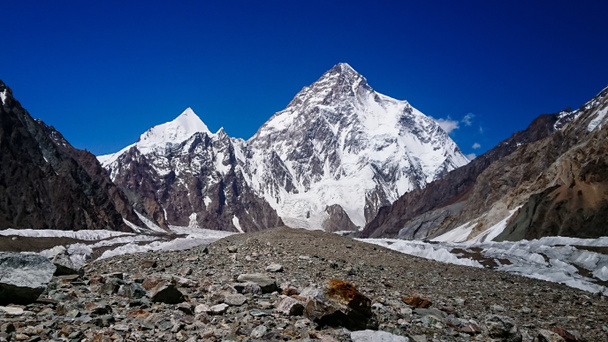 K2 and Broad Peak from Concordia in the Karakorum Mountains Pakistan - 写真・画像