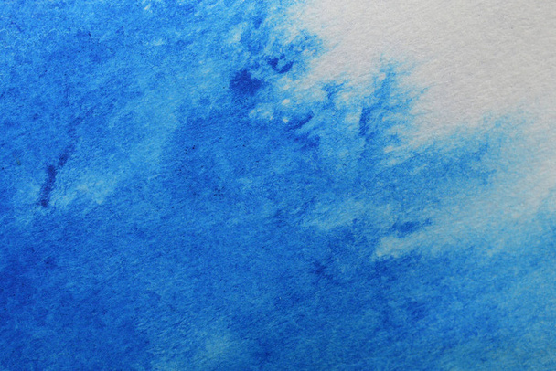 Abstract hand painted  blue  watercolor splash on white paper background, Creative Design Templates - Фото, изображение