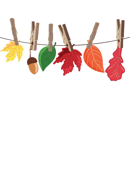 podzimní hranice s visící listy - Vektor, obrázek