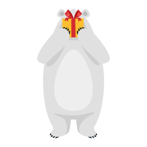 Γελοιογραφία λευκή πολική αρκούδα - Διάνυσμα, εικόνα