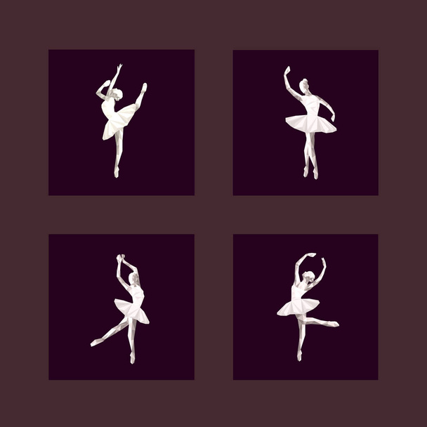 ballerina prima διάνυσμα πολυγωνικό τρίγωνο χαρτί κοπεί χαμηλή πολυ απλό αφηρημένο σχέδιο λογότυπο - Διάνυσμα, εικόνα