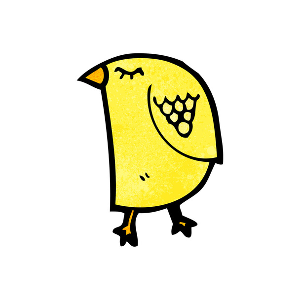 Funny yellow bird - Vector, Image