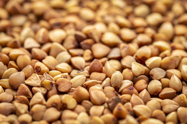 background and texture of roasted buckwheat kasha - gluten free grain, selective focus - Photo, image