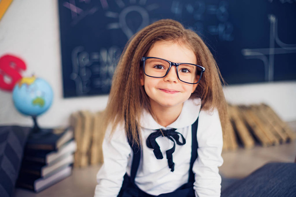 funny crazy girl student with glasses - Photo, image
