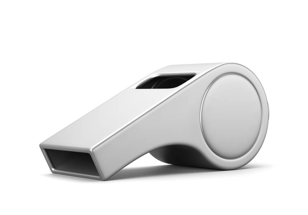 Metallic Whistle on White Background 3D Illustration - Foto, immagini