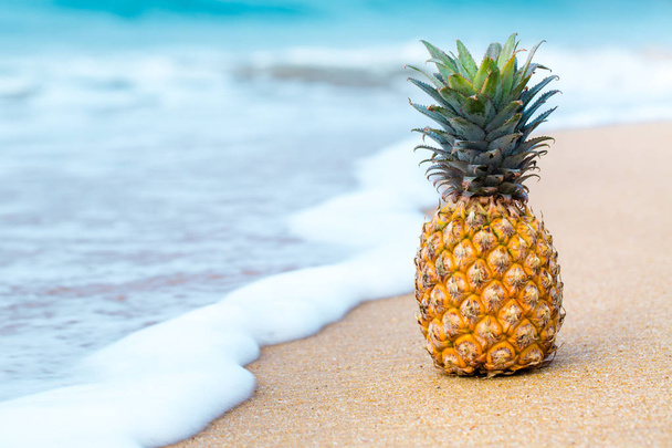 Ananas auf dem Hintergrund des Meeres - Foto, Bild