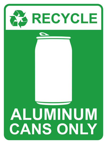 recycle vector sign - aluminum cans only - Vector, Image