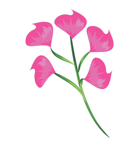 Krásný Tulipán květ ikona nať - Vektor, obrázek