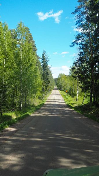 Finlandiya'da küçük kırsal yol - Fotoğraf, Görsel