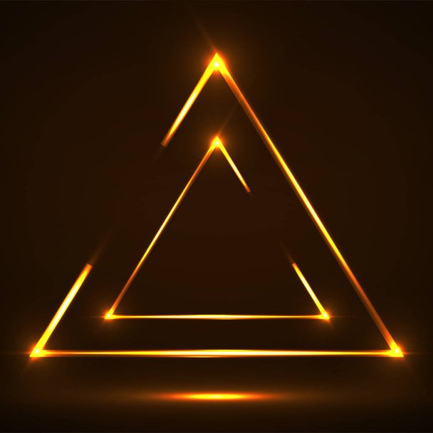 Абстрактный неоновый треугольник с светящимися линиями. Элемент векторного дизайна
 - Вектор,изображение