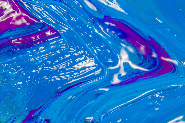 colorful of screen printing ink dropped on the ground made an abstract art - Photo, Image