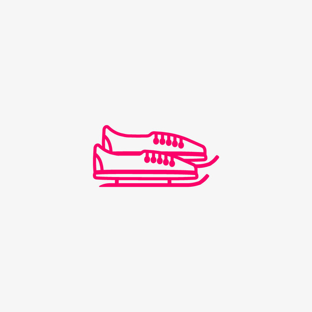 figure skating skates flat style icon, vector illustration   - Вектор, зображення