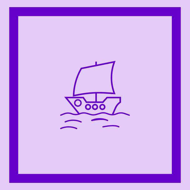 boat flat icon, vector illustration - Wektor, obraz