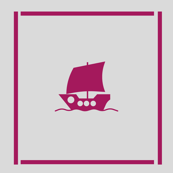 boat flat icon, vector illustration - ベクター画像