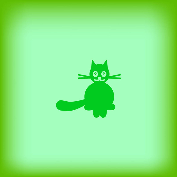 minimalistic vector icon of funny friendly cat - Vector, Imagen