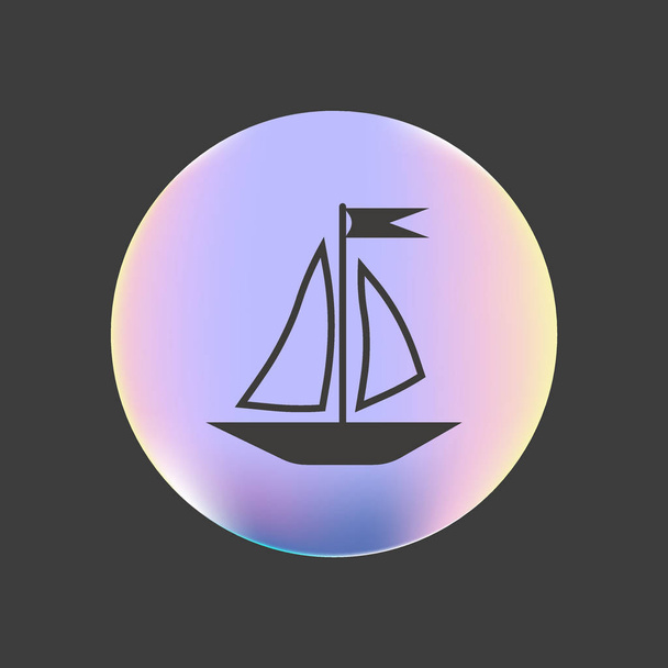 boat flat icon, vector illustration  - Vektor, kép