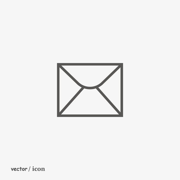 Минималистическая векторная иконка конверта письма
 - Вектор,изображение