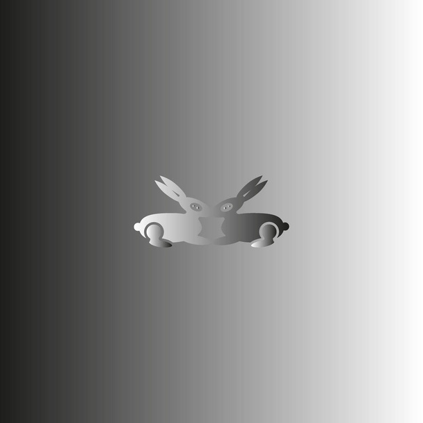 Плоская иконка кроликов, векторная иллюстрация
 - Вектор,изображение