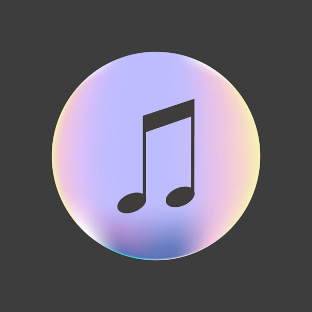 minimalistic vector icon of music note symbol - Wektor, obraz