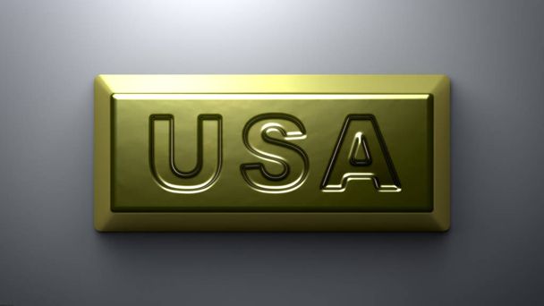"USA" on the gold bullion. - 写真・画像