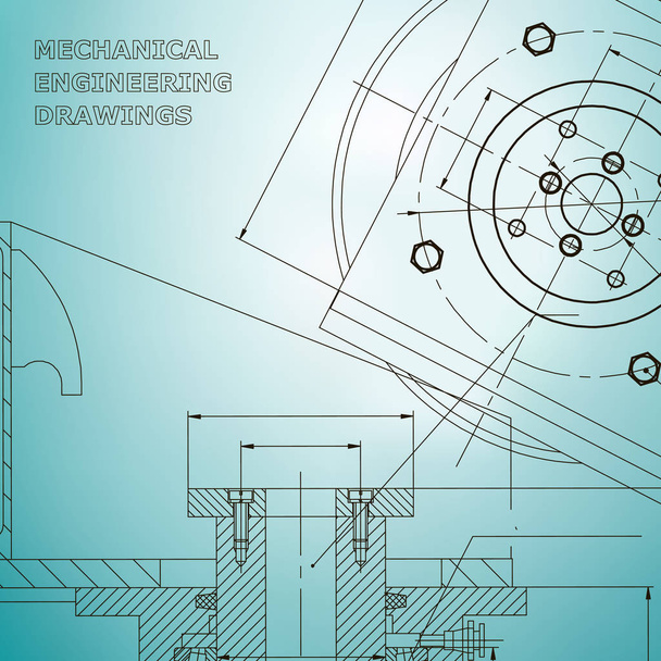 Mechanik. technisches Design. Ingenieursstil. mechanischer Instrumentenbau. Cover, Flyer. hellblau - Vektor, Bild