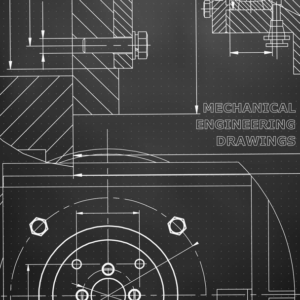 Mechanics. Technical design. Corporate Identity. Black background. Points - Vector, Image