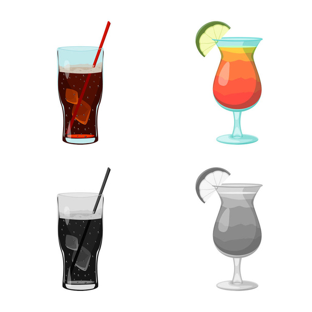 Vector design of drink and bar symbol. Collection of drink and party stock vector illustration. - Vecteur, image