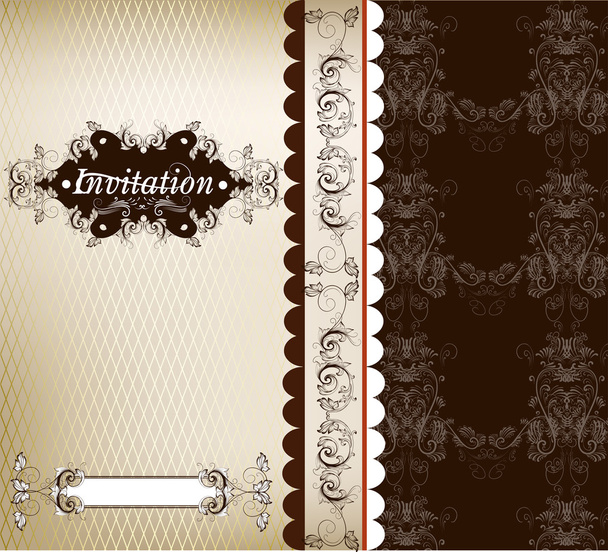 Elegante tarjeta de invitación floral o diseño de menú
 - Vector, Imagen