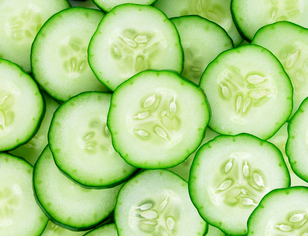 fresh cucumber slices background - Photo, Image