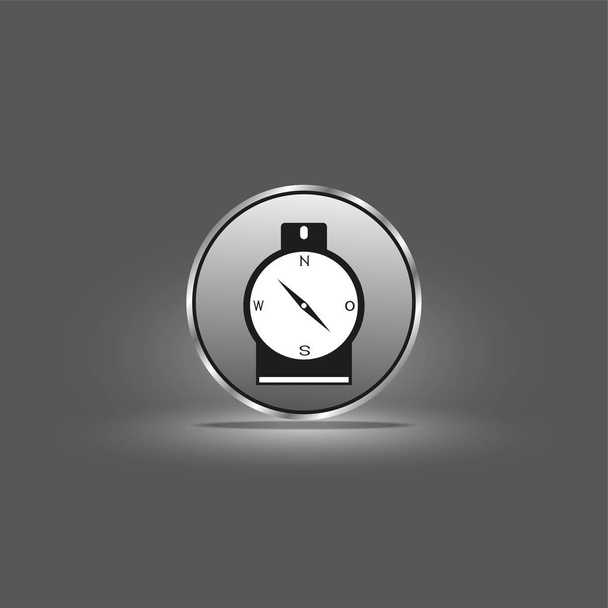 Compass. Vector icon. Black and white image  - Vettoriali, immagini