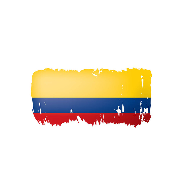 Σημαία Κολομβίας, διανυσματική απεικόνιση σε λευκό φόντο. - Διάνυσμα, εικόνα
