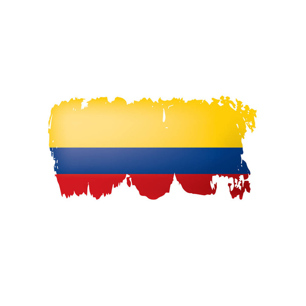 Kolumbia zászló, vektor illusztráció fehér alapon. - Vektor, kép