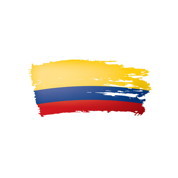 Drapeau Colombie, illustration vectorielle sur fond blanc. - Vecteur, image