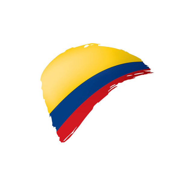 Σημαία Κολομβίας, διανυσματική απεικόνιση σε λευκό φόντο. - Διάνυσμα, εικόνα
