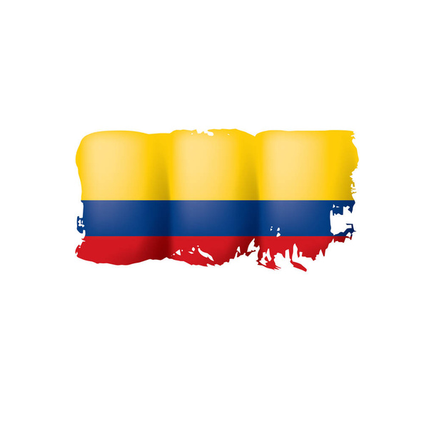 Kolumbia zászló, vektor illusztráció fehér alapon. - Vektor, kép