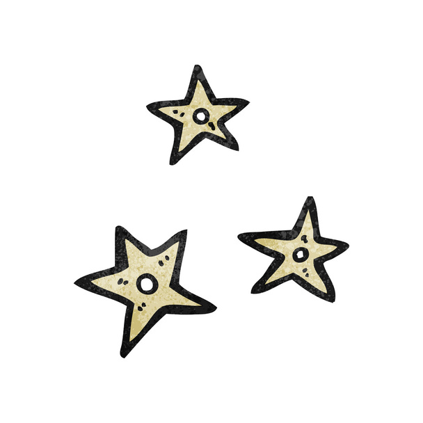 ninja throwing stars cartoon - Vector, Imagen