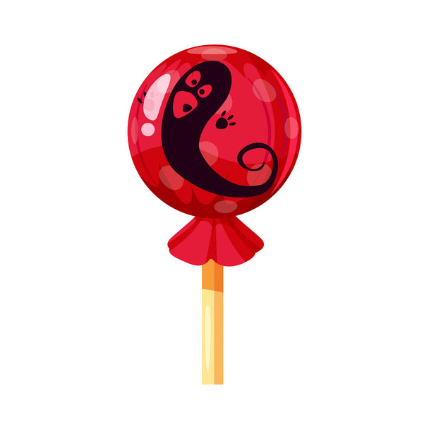 Colored sweets, lollipop, hard candy, Ghost, caramel, Halloween holiday. Vector, isolated, cartoon style - Vector, Image