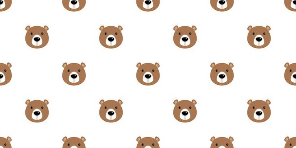 bear seamless pattern vector polar bear panda teddy isolated wallpaper tile background repeat cartoon - Vector, imagen