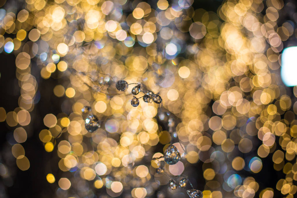 Abstract unfocused backgrounds with Christmas decorations with led light bokeh - close-up photo. - Фото, изображение