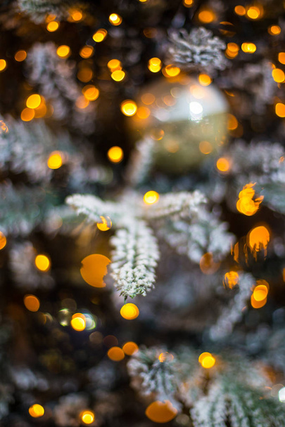 Abstract unfocused backgrounds with Christmas decorations with led light bokeh - close-up photo. - Foto, immagini