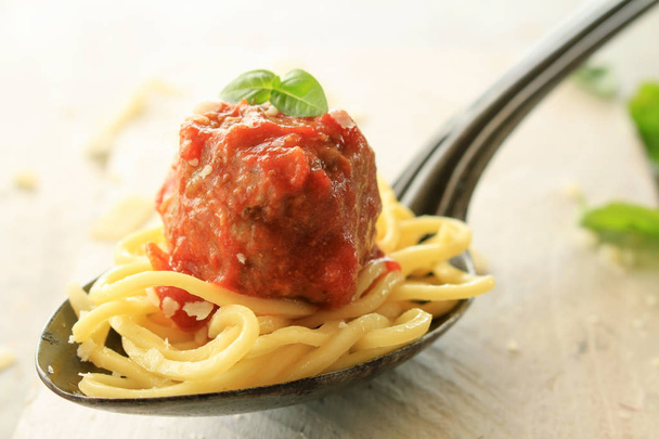 plated tasty meatball meal - Photo, Image