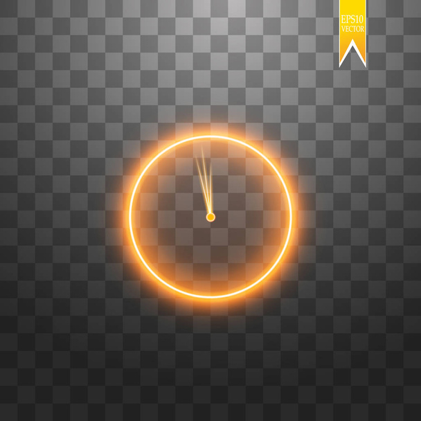Neon light. Clock line icon. Time sign. Office Watch or Timer symbol. Glowing graphic design - Вектор, зображення