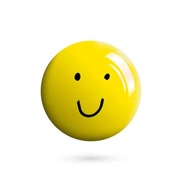 3D realistisch en Hand getrokken Vector Emoticon of glimlach expressie en emotie geïsoleerd op wit - Vector, afbeelding