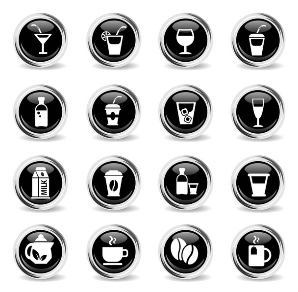 飲み物のアイコンを設定 - ベクター画像