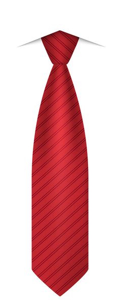 Red tie icon, realistic style - ベクター画像